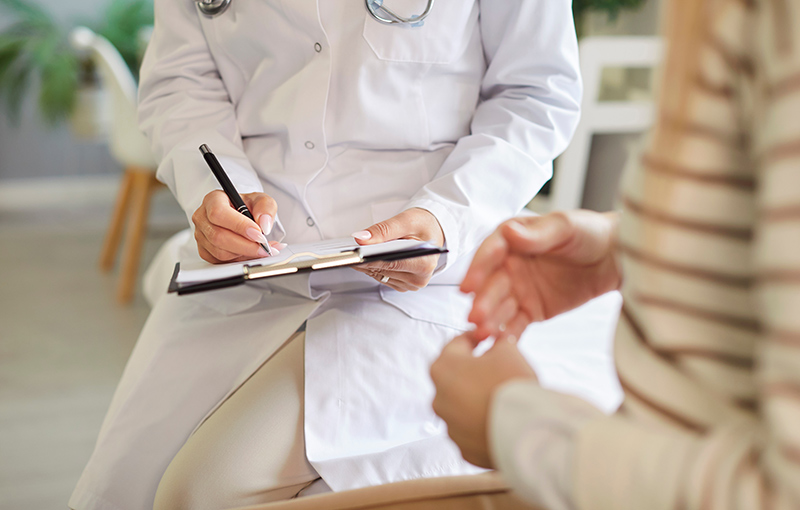 A patient visiting a Gynaecologist for a consultation.